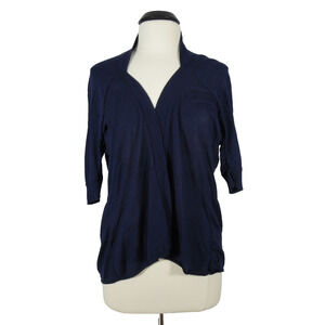 NEW YORK & COMPANY Cardigan Top S SMALL Lightweight Navy Blue